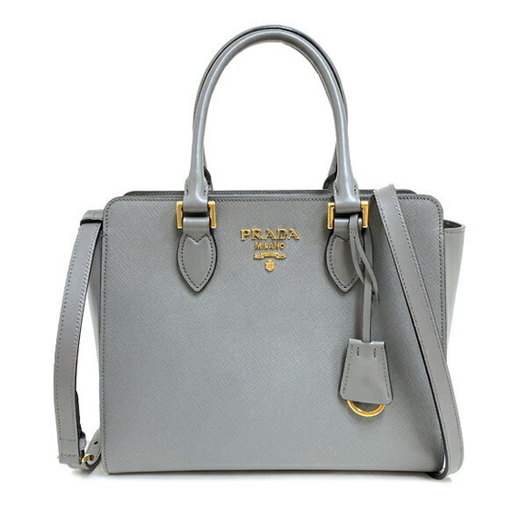 Prada Saffiano Handbag Gray - Picture 1 of 9